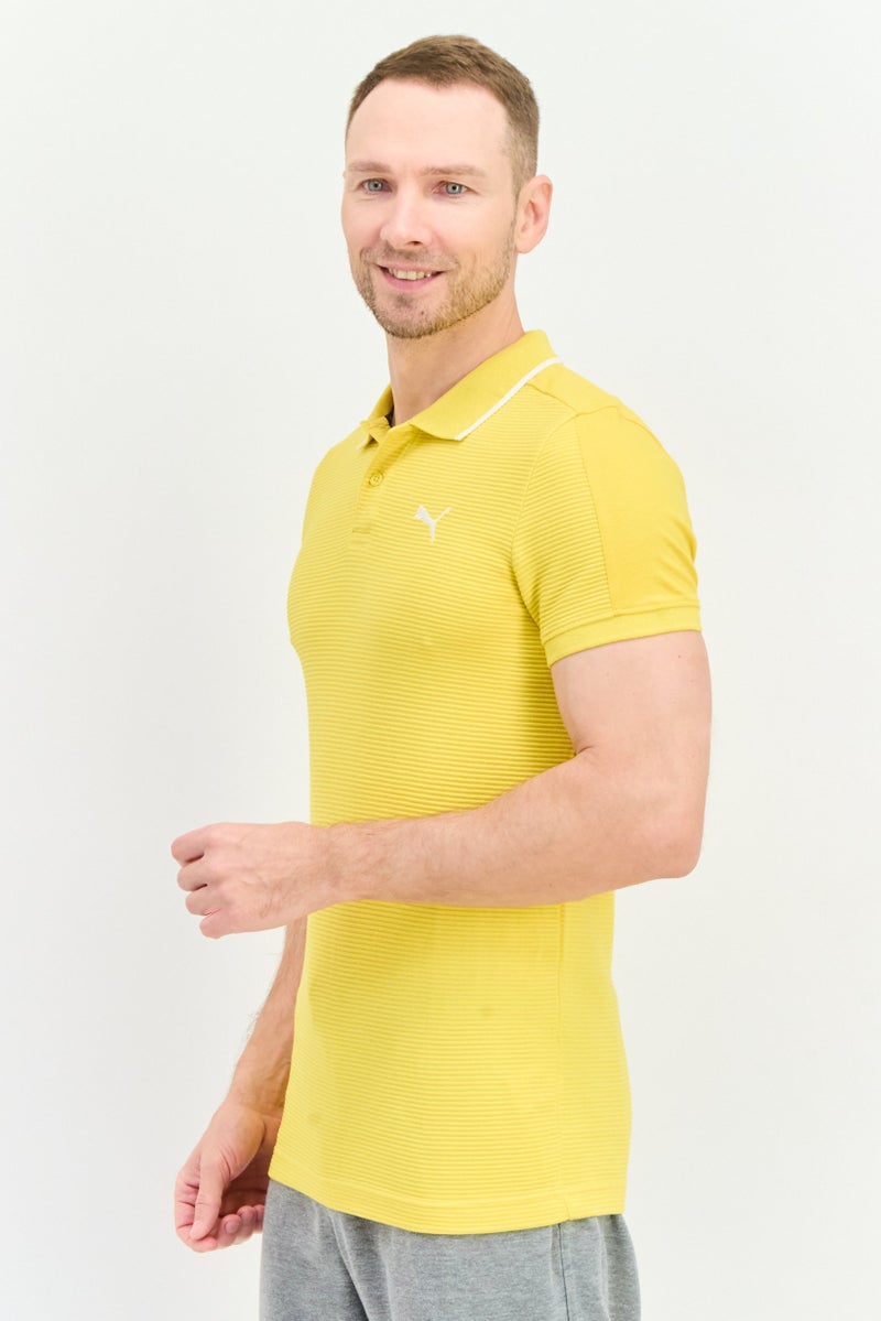 PUMA Men Slim Fit Short Sleeve Outdoor Polo Shirt, Yellow - Image 2